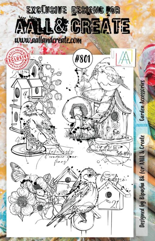 Aall&Create - A5 stempel - Garden Accessories  # 801