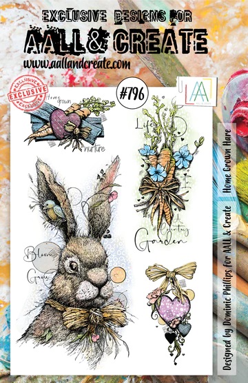 Aall&Create - A5 stempel - Home Grown Hare  #796