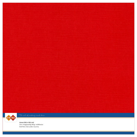 Linen Cardstock - Red