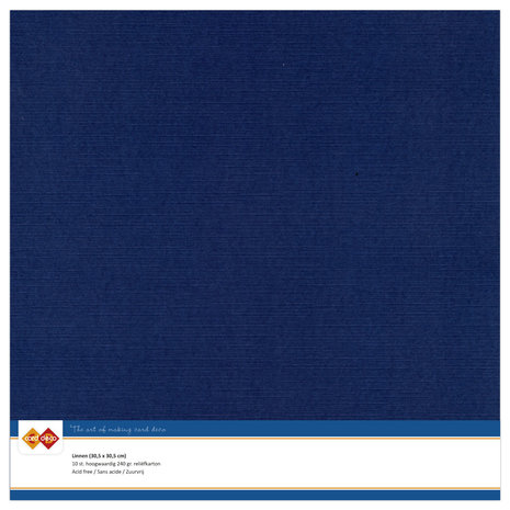 Linen Cardstock - Dark Blue