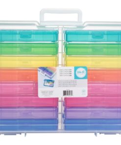 We R Craft & Photo Translucent Plastic Storage - 15"X12"X5", W/16 Mini Cases