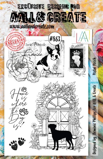 Aall&Create - A5 stempel - Postal Pooch - # 863