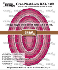 Crealies - Ovals with rough edges. - Crea-Nest-Lies XXL stansen no. 129