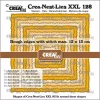 Crealies - Squares with rough edges and stitchlines - Crea-Nest-Lies XXL stansen no. 128