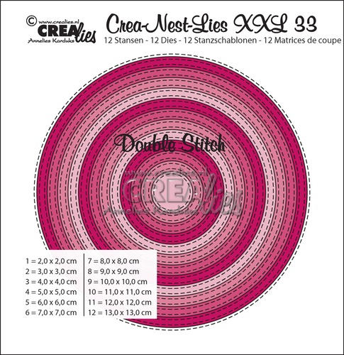 Crea-Nest-Lies XXL dies no. 33, Circles with double stitchline