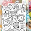 Aall& Create - # 895 - PASSPORT STAMPS - A7 STAMP -