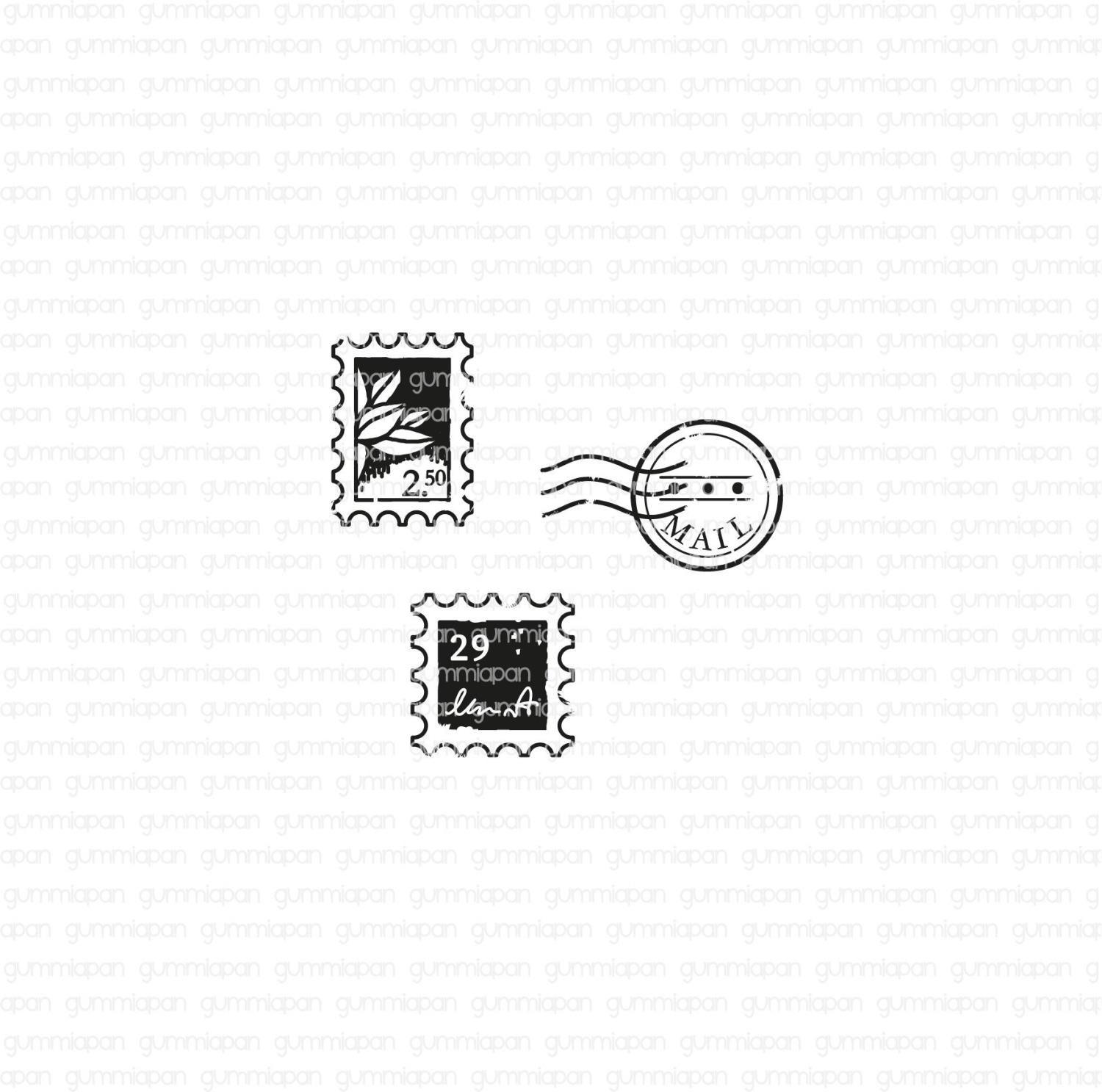 Gummiapan - Mini frimerker - umontert Stempel