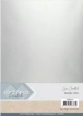 Metallic linen karton A4 silver