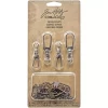 Idea-Ology Metal Swivel Clasp W/Chain 2.78" To 3.75" 12/Pkg