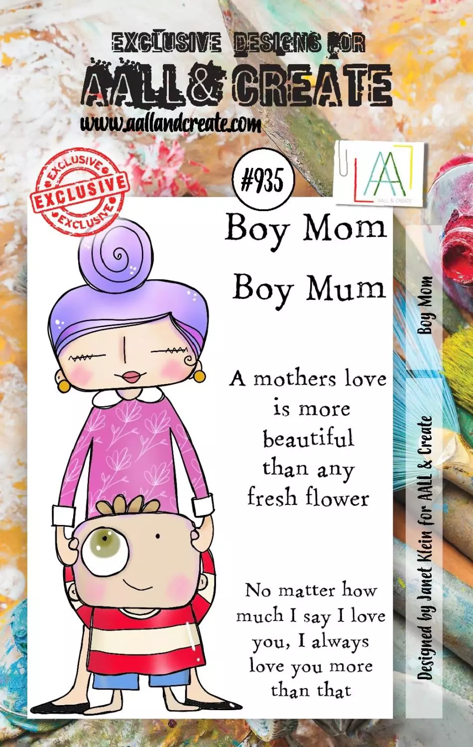 Aall& Create - # 935 - BOY MUM - A7 STAMP -