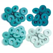 We R Memory Keepers - Eyelets Wide 40/Pkg - Turquoise - Aqua