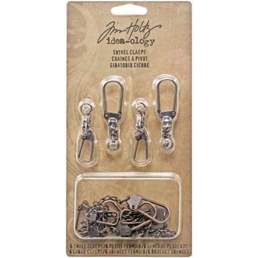 Idea-Ology Metal Swivel Clasp W/Chain 2.78" To 3.75" 12/Pkg