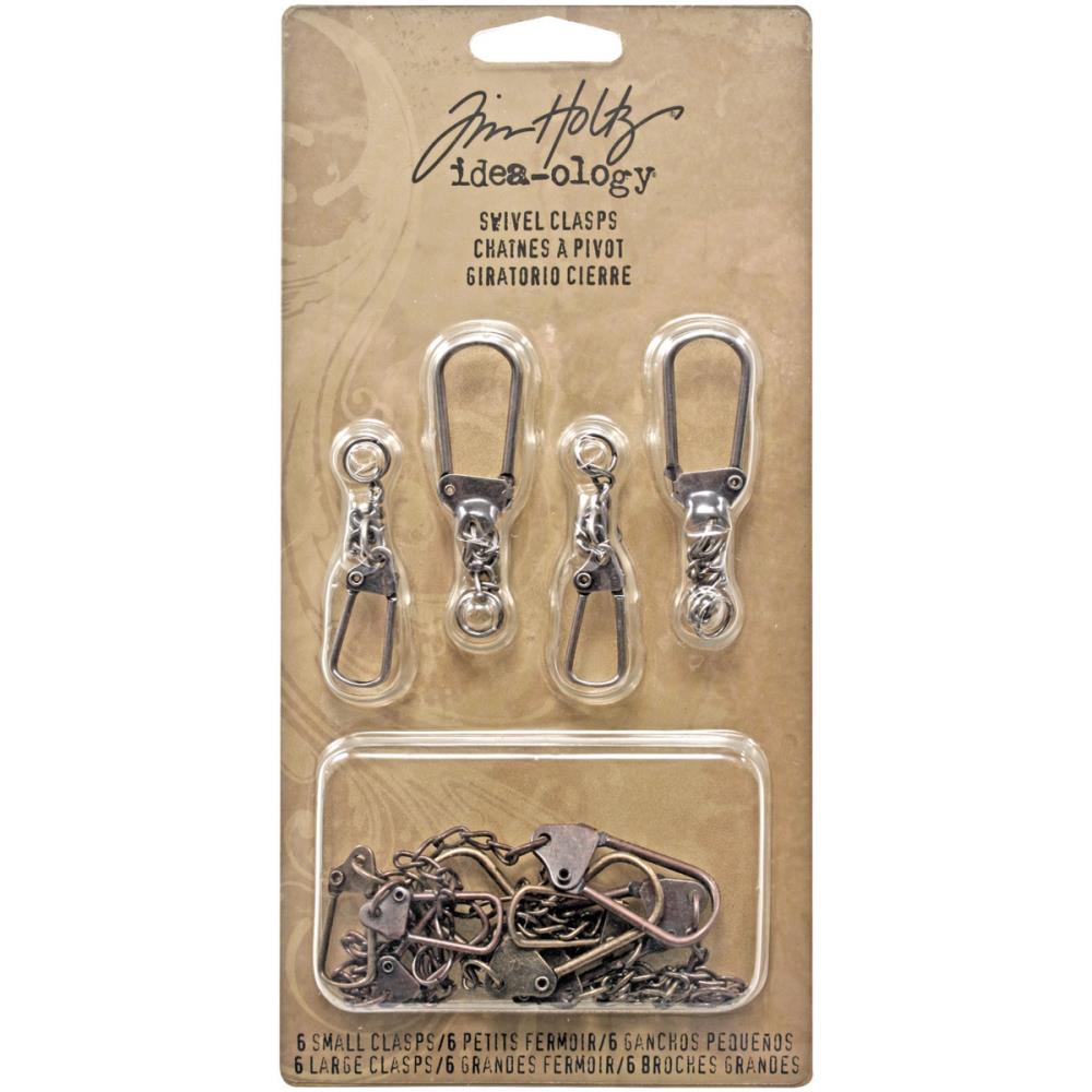 Idea-Ology Metal Swivel Clasp W/Chain 2.78" To 3.75" 12/Pkg