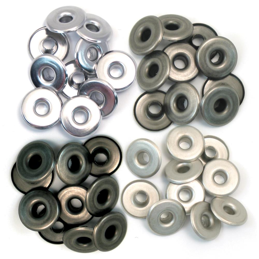 We R Memory Keepers - Eyelets Wide 40/Pkg - Cool Metal