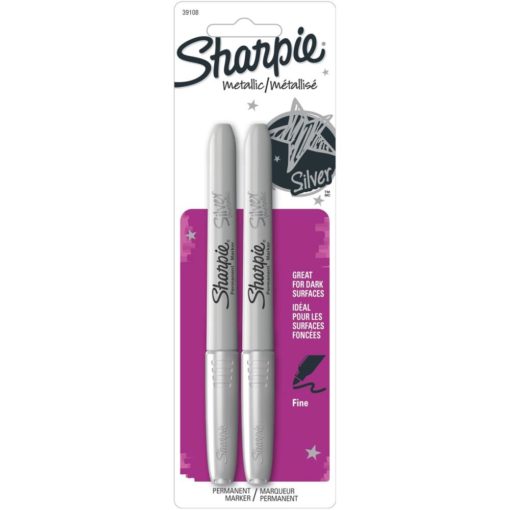 Sharpie Metallic Fine Point Permanent Markers 2/Pk _ Silver