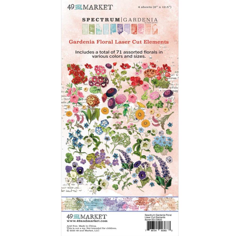 49 and Market - Spectrum Gardenia Laser Cut Outs - Floral