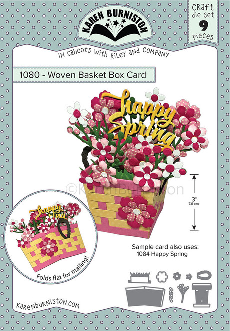 Karen Burniston Dies - Woven Basket Box Card Pop-up