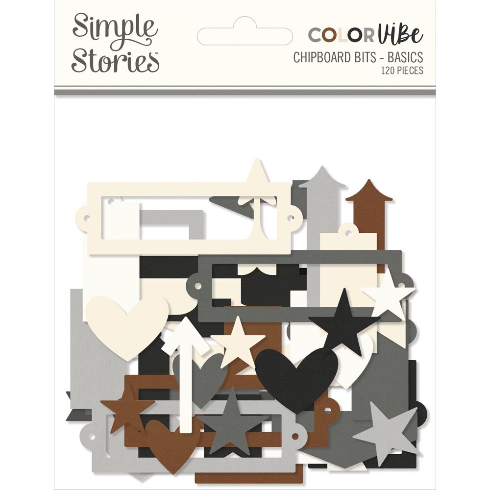 Simple Stories - Color vibe - Chipboard Bits & Pieces - Basics