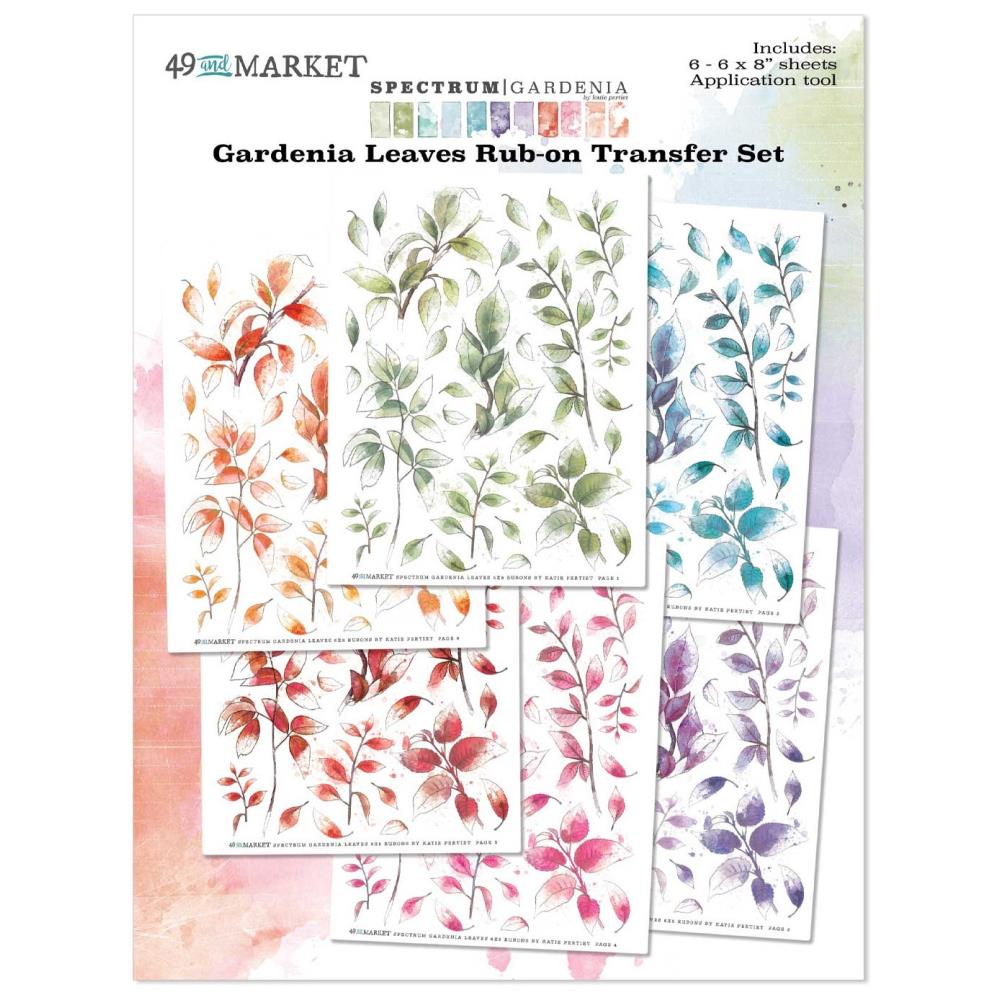 49 & Market - Spectrum Gardenia - Rub-Ons - Rub-Ons 6"X8" - Leaves