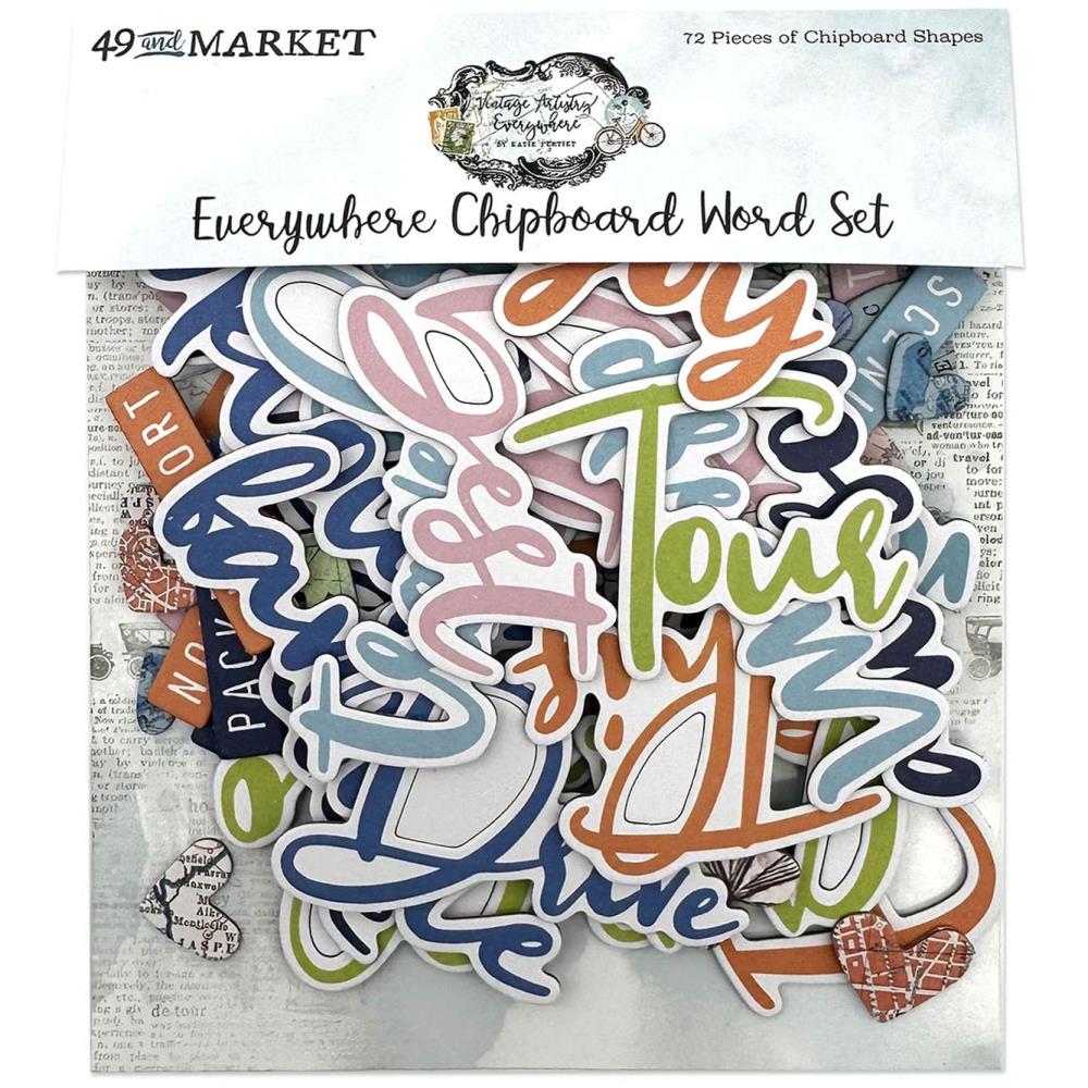 49 and Market - Vintage Artistry Everywhere - Chipboard Word Set