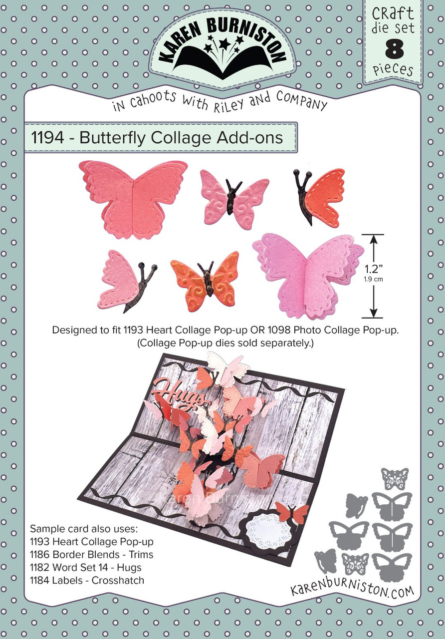 Karen Burniston Dies - Butterfly Collage Add-Ons