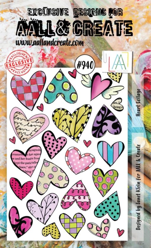 Aall & Create - Heart Collage -  #940 - A6 STAMPS