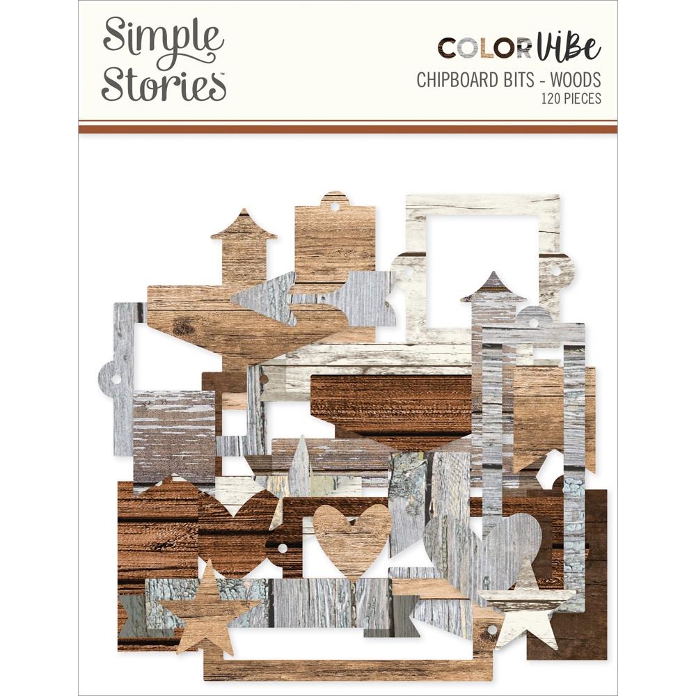 Simple Stories - Color vibe - Chipboard Bits & Pieces - Wood