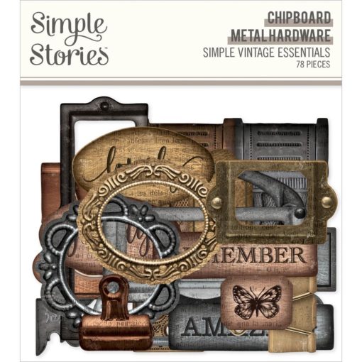 Simple Stories - Metal Hardware- Chipboard - Simple vintage essentials