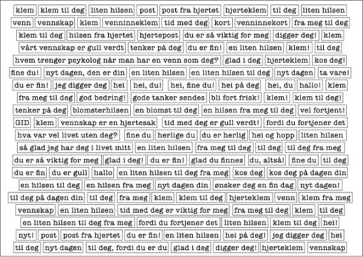Hege Foyn Design – Klistremerker – Liten hilsen, hvit