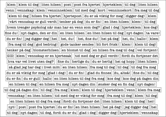 Hege Foyn Design – Klistremerker – Liten hilsen, hvit
