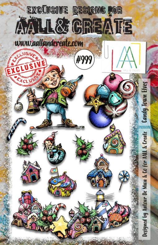 Aall&Create - #999 - A5 STAMP SET - CANDY TOWN ELVES