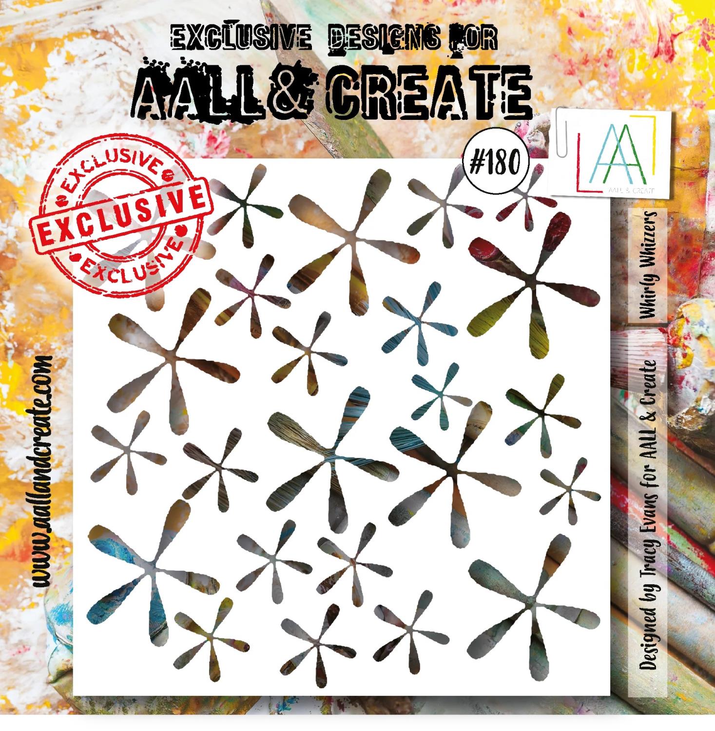 Aall&Create - #179 - 6"X6" STENCIL - WHIRLY WHIZZERS