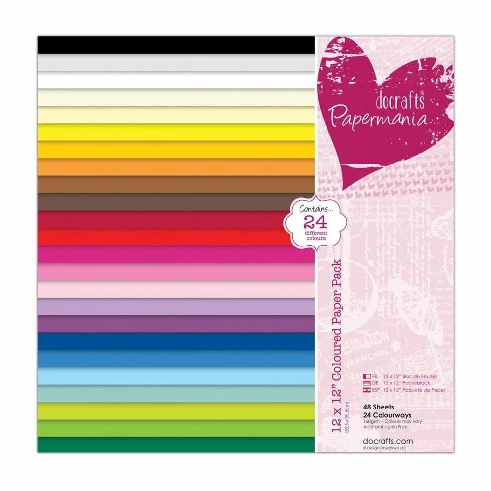 Papermania - Coloured Paper Pack 12x12 Inch