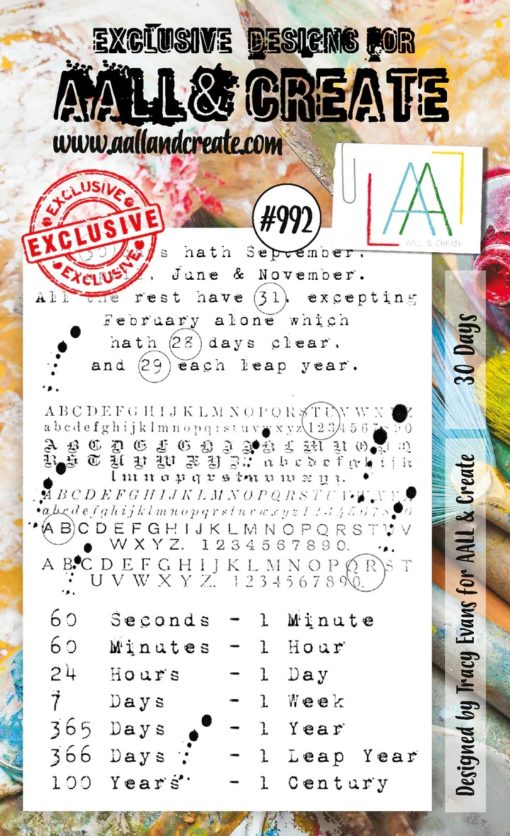 Aall& Create - # 992 - 30 Days - A7 STAMP -