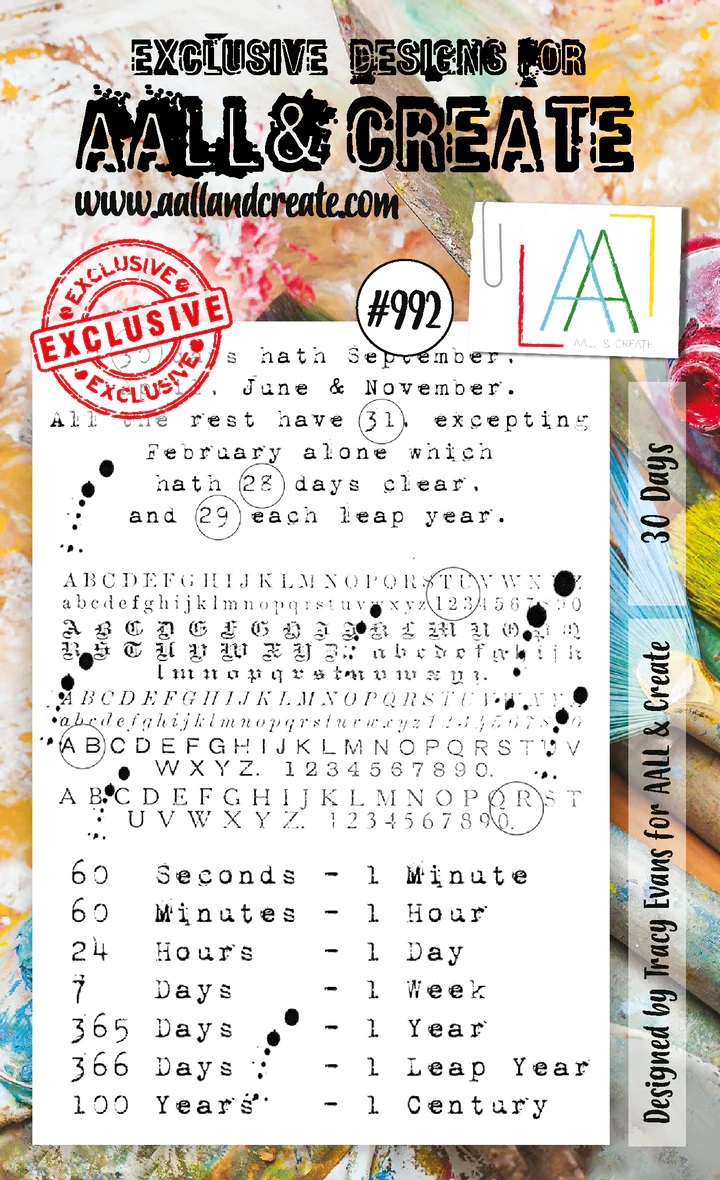 Aall& Create - # 992 - 30 Days - A7 STAMP -