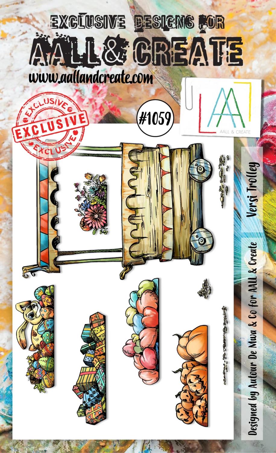 Aall & Create - #1059 - A6 STAMP SET - VERSI TROLLEY