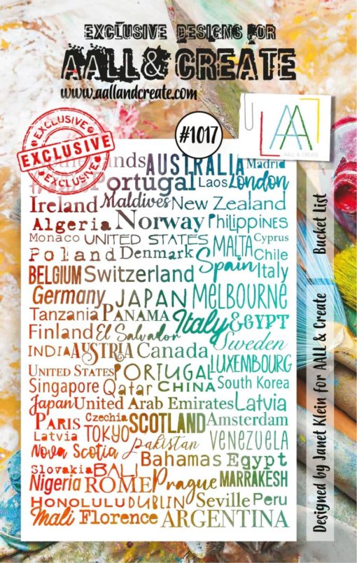 Aall& Create - #1017 - A7 STAMP SET - BUCKET LIST