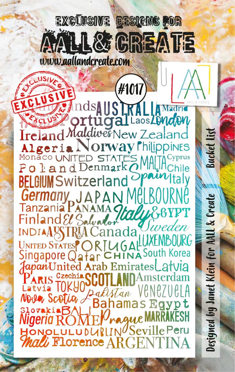 Aall& Create - #1017 - A7 STAMP SET - BUCKET LIST