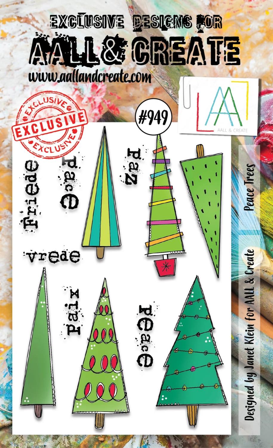 Aall & Create - #949 - A6 STAMP SET - PEACE TREES