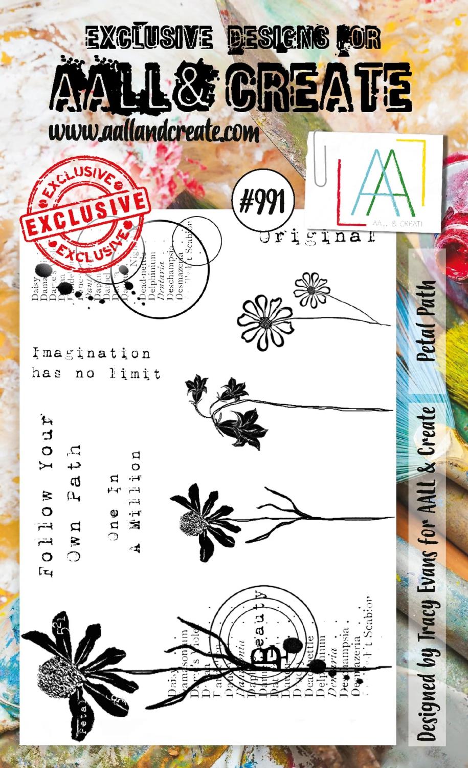 Aall & Create - #991 - A6 STAMP SET - PETAL PATH