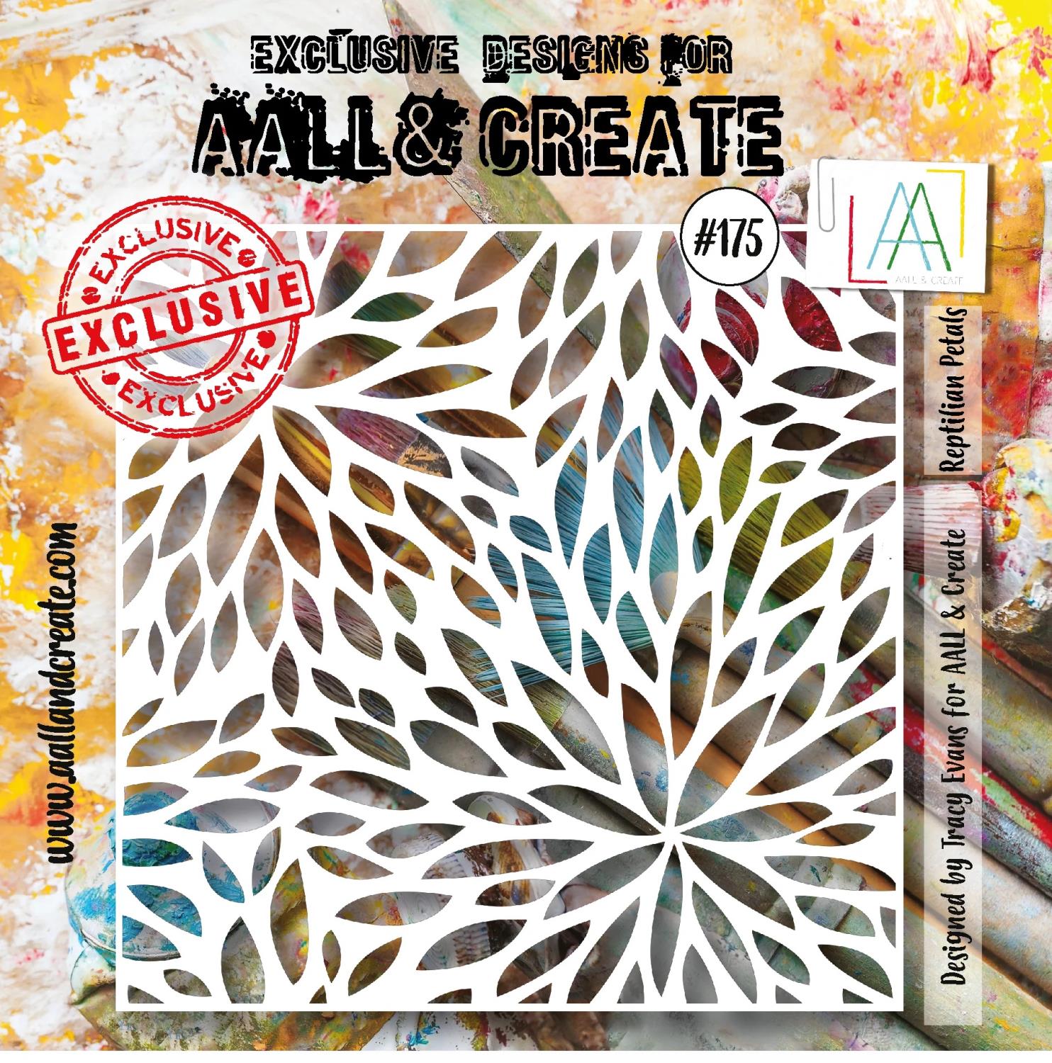 Aall&Create - #175 - 6"X6" STENCIL - REPTILIAN PETALS