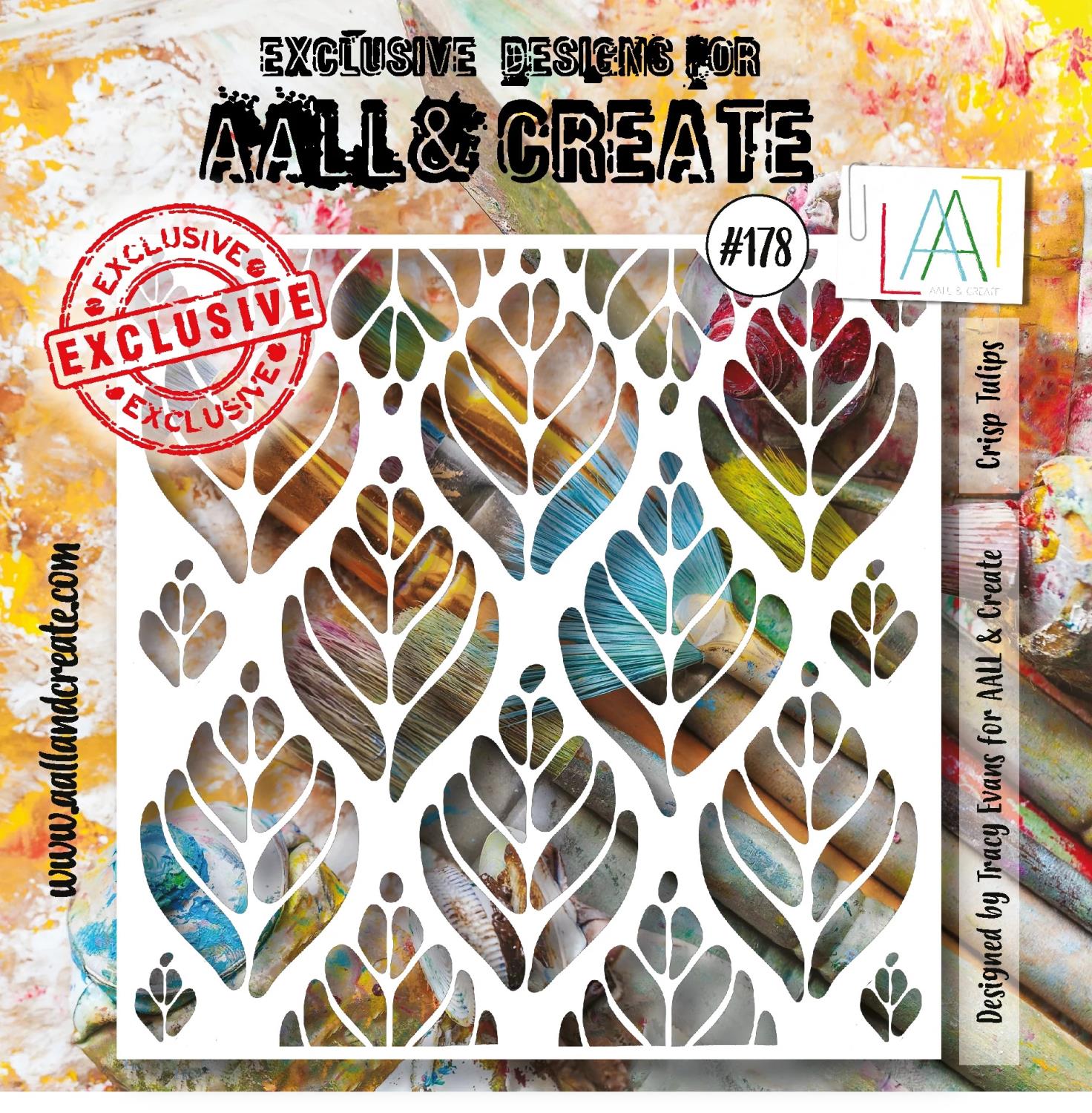 Aall&Create - #178 - 6"X6" STENCIL - CRISP TULIPS