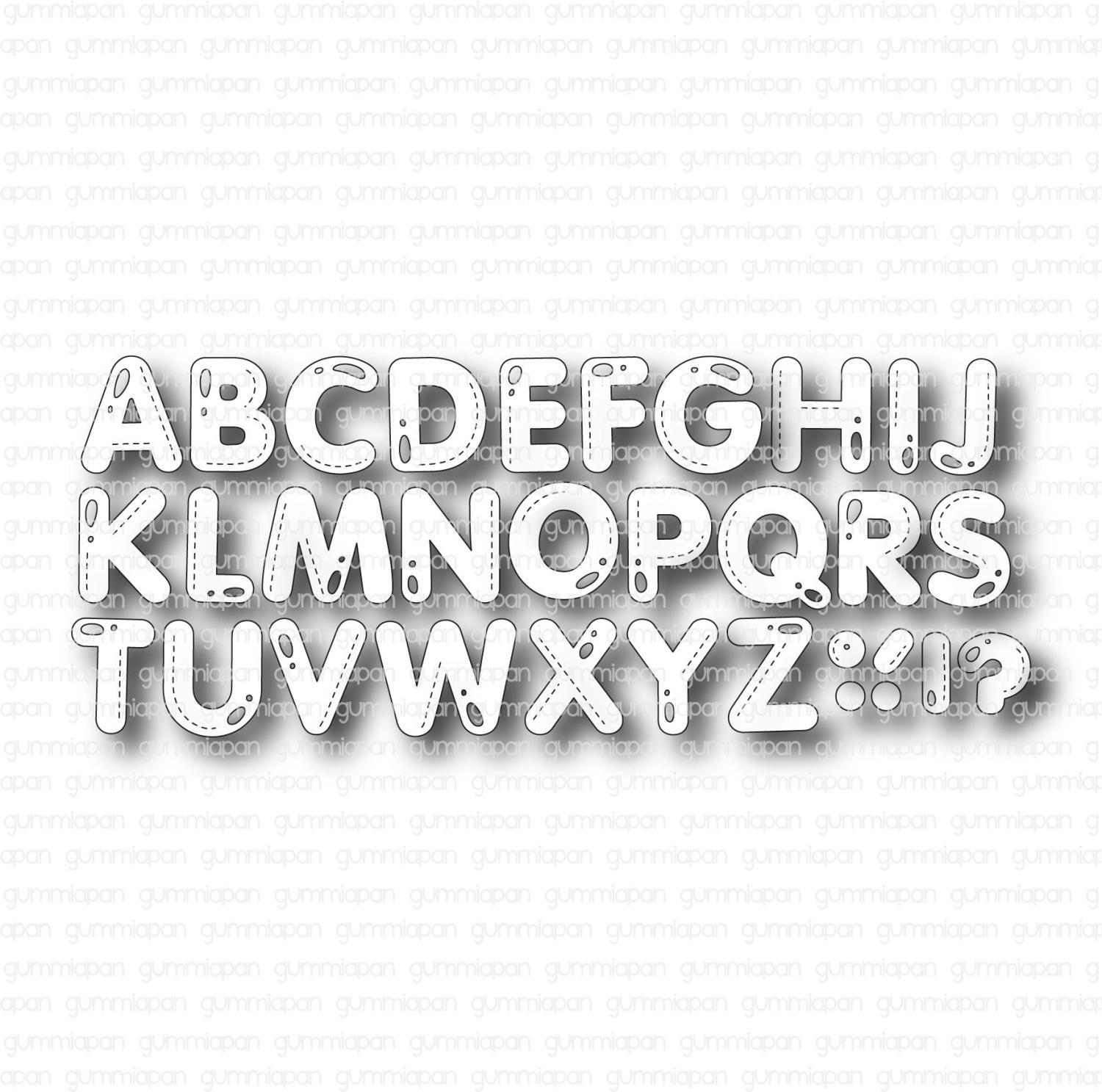 Gummiapan - Alfabet - Stitched Alphabet