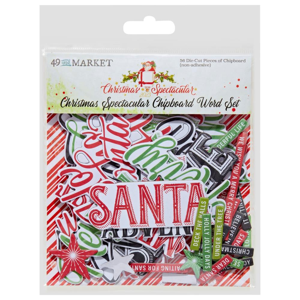49 and Market - Christmas Spectacular - Chipboard word Set