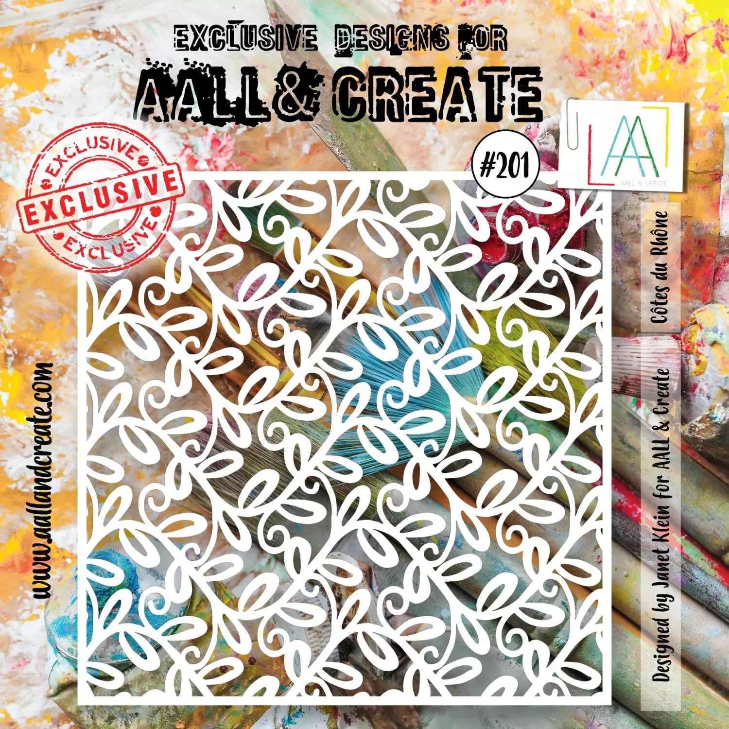 Aall&Create - #201- 6"X6" STENCIL - CÔTES DU RHÔNE
