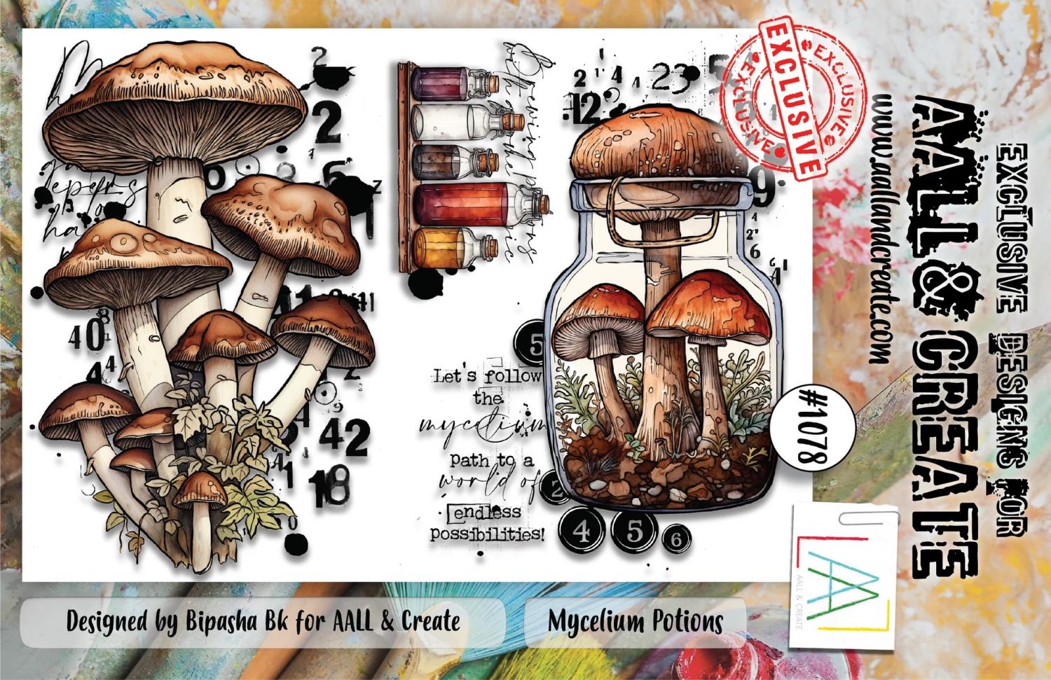 Aall & Create - #1078 - A6 STAMP SET - Mycelium Potions