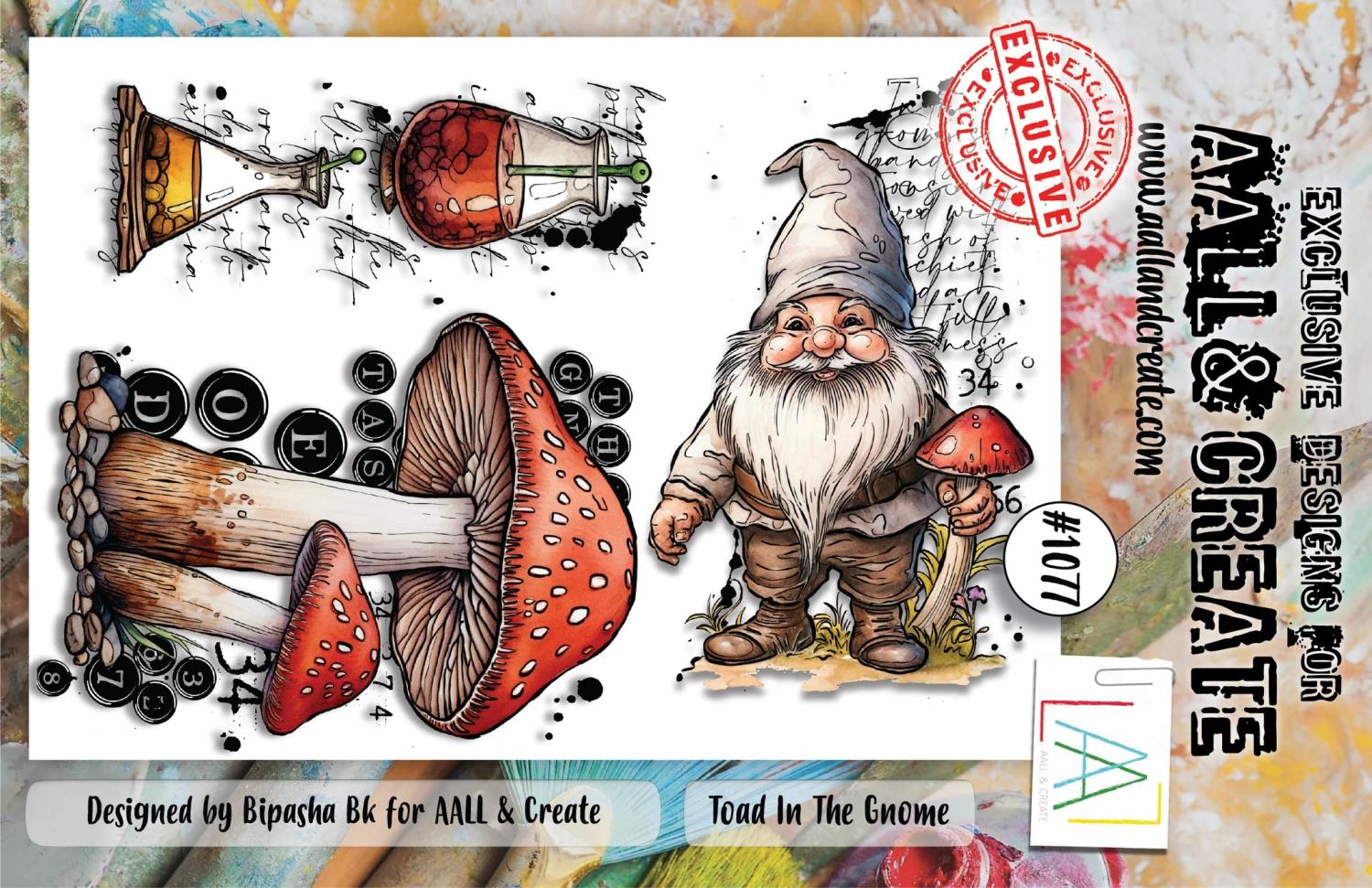 Aall & Create - #1077 - A6 STAMP SET - TOAD IN THE GNOME