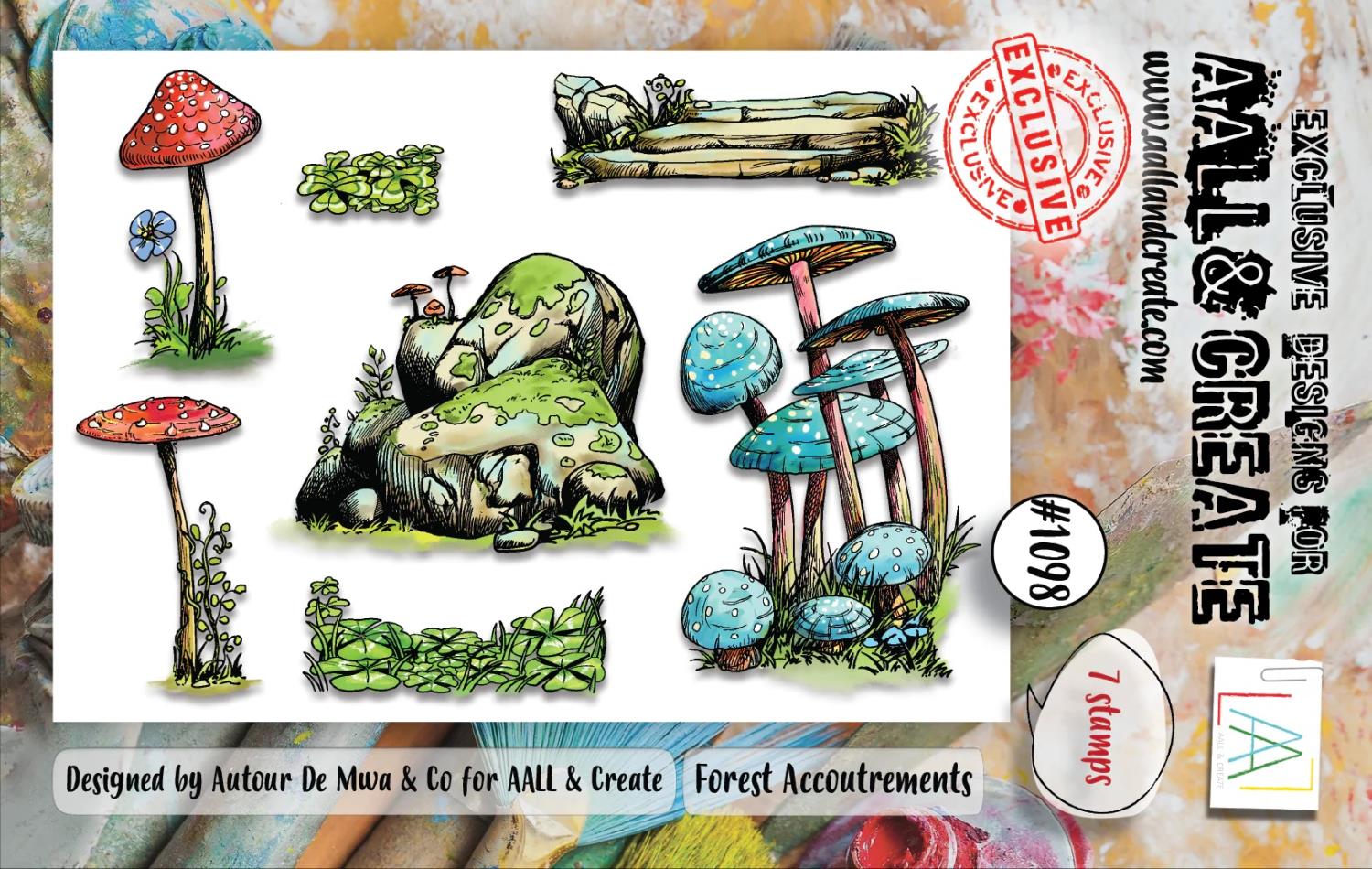 Aall& Create - # 1098 - FOREST ACCOUTREMENTS- A7 STAMP -