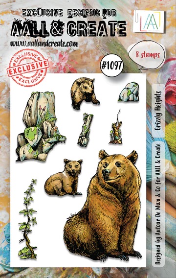 Aall& Create - # 1097 - GRIZZLY HEIGHTS - A7 STAMP -