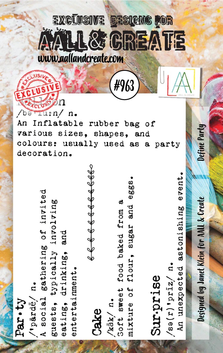 Aall& Create - # 963 - Define Party - A7 STAMP -